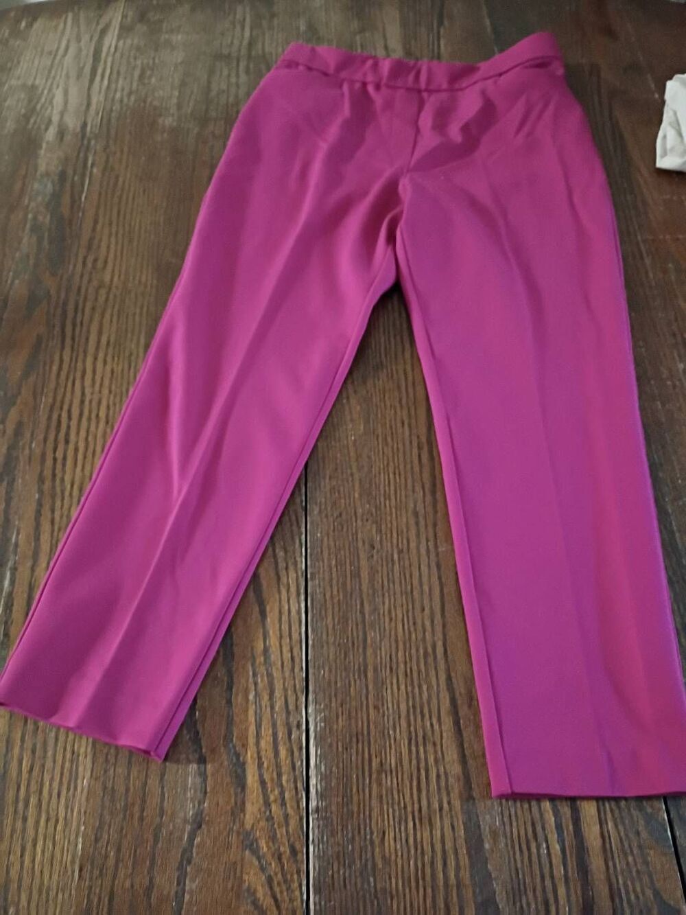 Small Susan Graver Pink Elastic Waist Pull On Casual Pants with Pockets